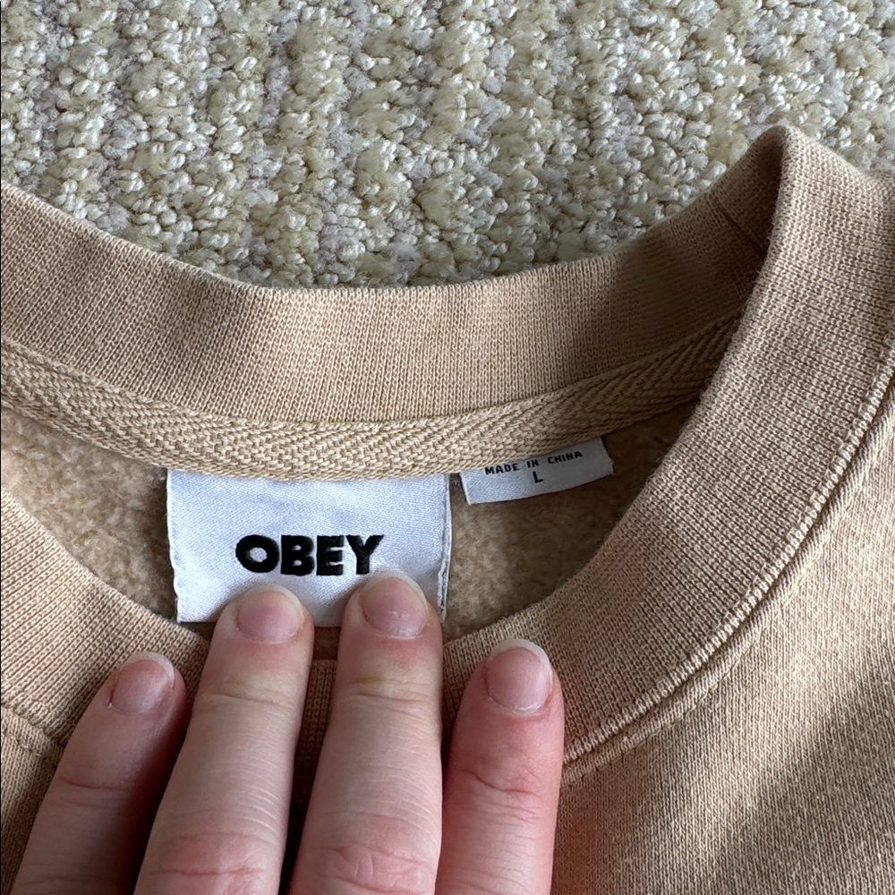 Obey Disco Duck Tan Crewneck Sweatshirt - Picture 10 of 11